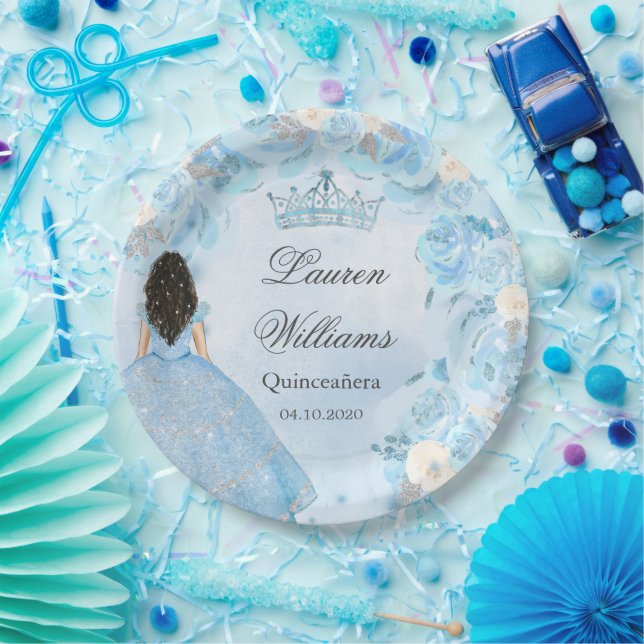Assiettes En Carton Blue Winter Wonderland Quinceanera Party (Fête)