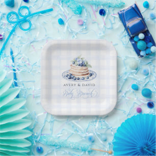 Assiettes En Carton Blueberry Pancake Baby Brunch Baby shower Garçon
