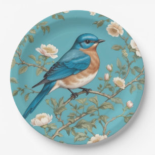 Assiettes En Carton Bluebird William Morris Inspiré Turquois