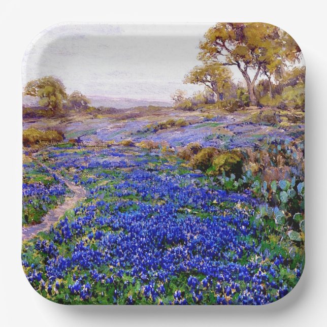 Assiettes En Carton Bluebonnets à Twilight, au nord de San Antonio, (Recto)