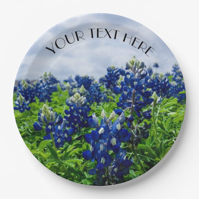 Assiettes En Carton Bluebonnets Fleurs Bleues Texas Texan Floral (Devant)