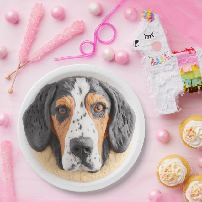 Assiettes En Carton Bluetick Coonhound Dog 3D inspiré (Fête)