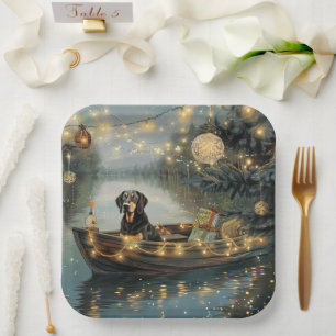 Assiettes En Carton Bluetick Coonhound Noël Festive Voyage