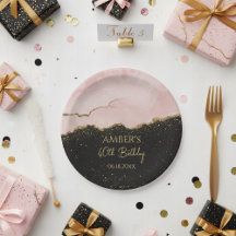 Blush Champagne Or Paillettes Aquarelle Abstraite