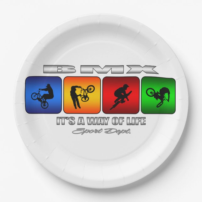 Assiettes En Carton BMX frais c'est un mode de vie (Devant)