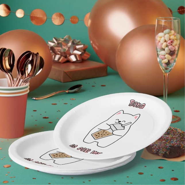 Assiettes En Carton Boba est pour moi (Multi)