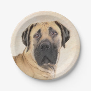 Assiettes En Carton Boerboel Peinture - Cute Original Chien Art