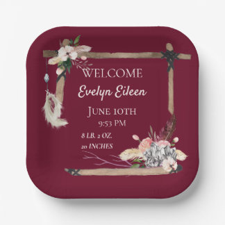 Assiettes En Carton Boho Beautiful Baby Birth Stats