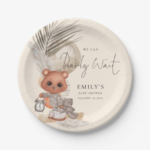 Assiettes En Carton Boho Chic On Peut Bearly Wait Baby shower