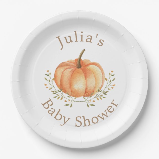 Assiettes En Carton Boho Citrouille Automne Autumn Foliage Baby shower (Devant)
