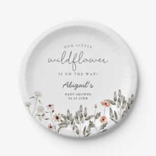 Assiettes En Carton Boho Fleur sauvage Baby shower fille