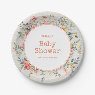 Assiettes En Carton Boho Floral Rustic Chic Botanique Baby shower