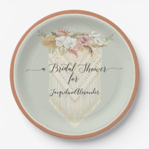 Assiettes En Carton BOHO Floral Terra Cotta Pampas Grass Fête de l'mar