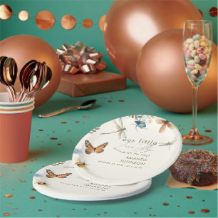 Assiettes En Carton Boho Love Bug Insectes baby shower libellule