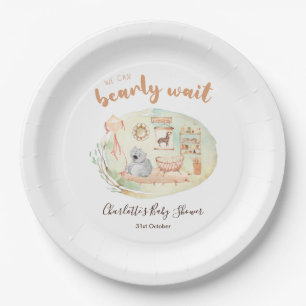 Assiettes En Carton Boho Nursery Nous Pouvons Bearly Wait Baby shower