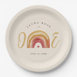 Assiettes En Carton Boho Rainbow Un Premier Anniversaire