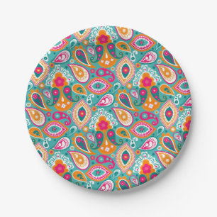Assiettes En Carton Boho Retro des années 60 les années 70