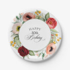 Boho Rustic Watercolor Floral 80e fête d'anniversa