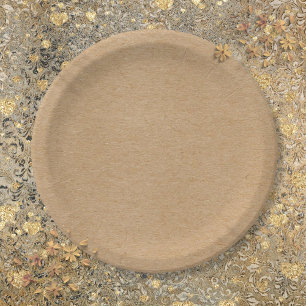 Assiettes En Carton Boho rustique Kraft simple et élégant