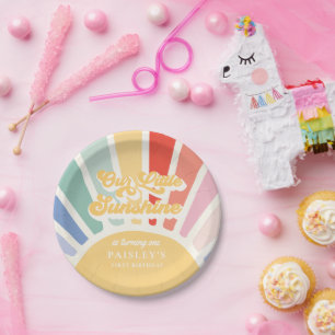 Assiettes En Carton Boho Sunshine 1er Voyage Autour Du Soleil Annivers