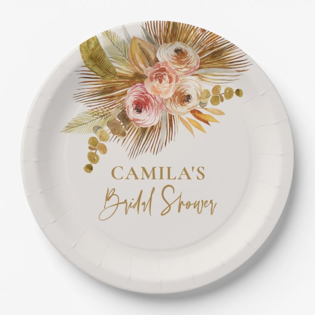 Assiettes En Carton Boho Tropical Paper Plate Party Table Decor C103 (Devant)
