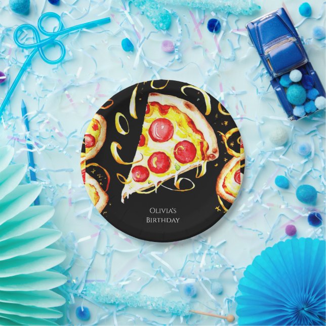 Assiettes En Carton Boho Whimsical Pizza Anniversaire (Fête)