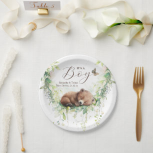 Assiettes En Carton Bois Animaux Forêt Végétation Bébé Garçon Douche
