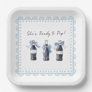 Assiettes En Carton Boisson gazeuse bébé bleu prête à POP