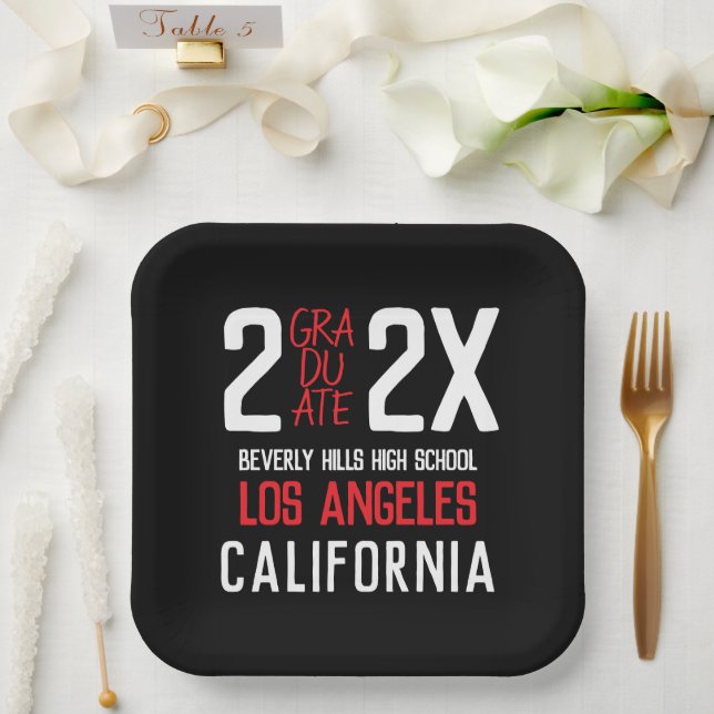 Assiettes En Carton Bold Classe moderne de 2025 Graduation (Mariage)