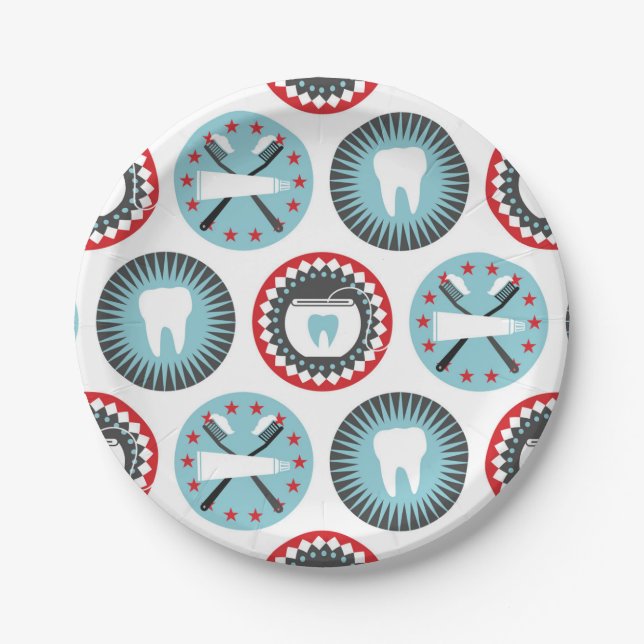 Assiettes En Carton Bold Dentistry Pattern (Devant)