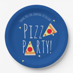 Assiettes En Carton Bold Pizza Anniversaire Restaurant Blue