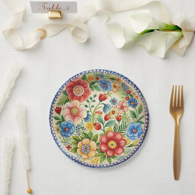 Assiettes En Carton Boleslawiec Poterie polonaise Plate-forme de papie (Mariage)