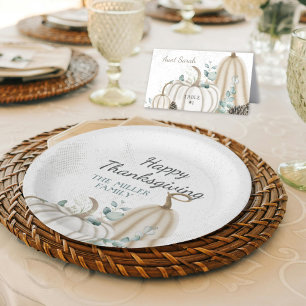 Assiettes En Carton Bon thanksgiving agricole Citrouille rustique