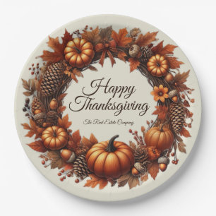 Assiettes En Carton Bon thanksgiving Automne Feuilles Wreath Company