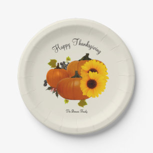 Assiettes En Carton Bon thanksgiving écru ou toute autre fête du papie