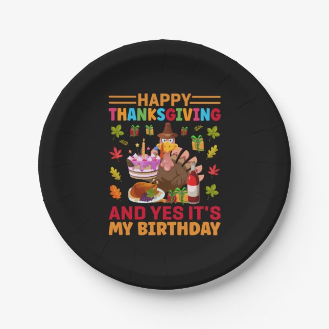 Assiettes En Carton bon thanksgiving Et C'Est Mon Anniversaire (Devant)