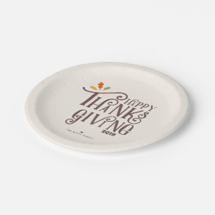 Assiettes En Carton bon thanksgiving   Feuilles automnales