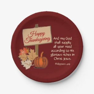 Assiettes En Carton BON THANKSGIVING Mon Dieu Apportera BURGUNDY