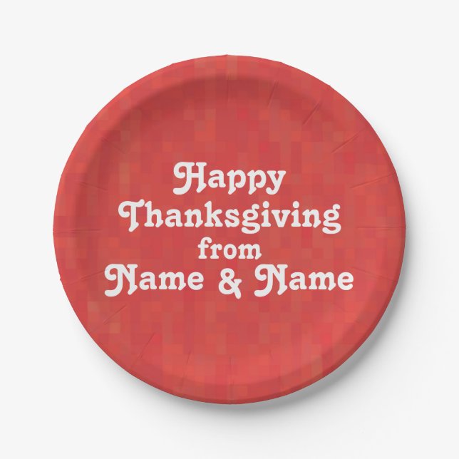 Assiettes En Carton Bon thanksgiving rouge motif texte personnalisé ph (Devant)