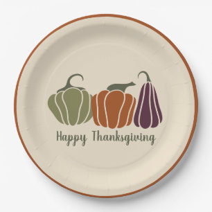 Assiettes En Carton Bon thanksgiving sur mesure Citrouilles modernes