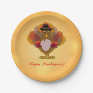 Assiettes En Carton Bon thanksgiving Turquie Orange