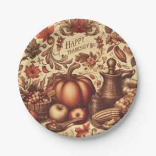 Assiettes En Carton Bon thanksgiving vintage/classique