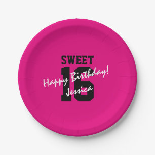 Assiettes En Carton Bonbon 16 seize plats noirs de rose de fête