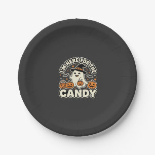 Assiettes En Carton Bonbons Halloween Fantôme Citrouille Design