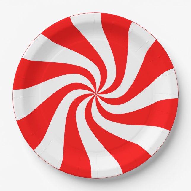 Assiettes En Carton Bonbons, spirale Tourbillonnant (Devant)