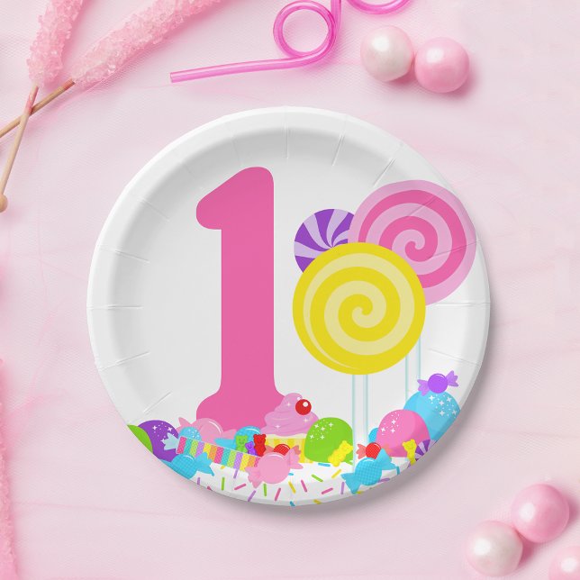 Assiettes En Carton Bonbons sucré d'anniversaire Lollipop (Créateur téléchargé)
