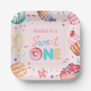 Assiettes En Carton Bonbons sucrés à un beigne Bonbons Plaques de papi