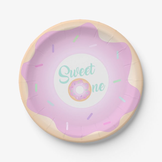 Assiettes En Carton Bonbons Une Fête d'Anniversaire Plaques de Donut (Devant)