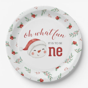 Assiettes En Carton Bonhomme de neige de Noël Holly Premier Anniversai