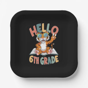 Assiettes En Carton Bonjour Amoureux du Tigre de Sixième Année Retour